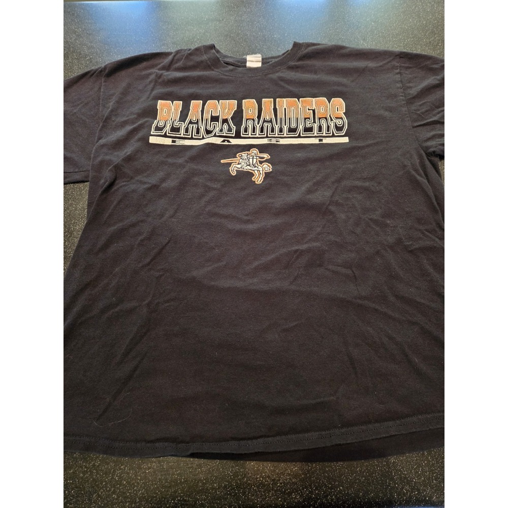 Black Raiders East T-Shirt Gildan Heavy Cotton XL Black Orange Knight Graphic